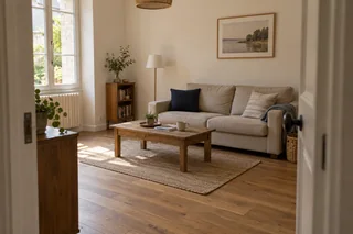 Pièce rénovée, parquet et finitions — illustration