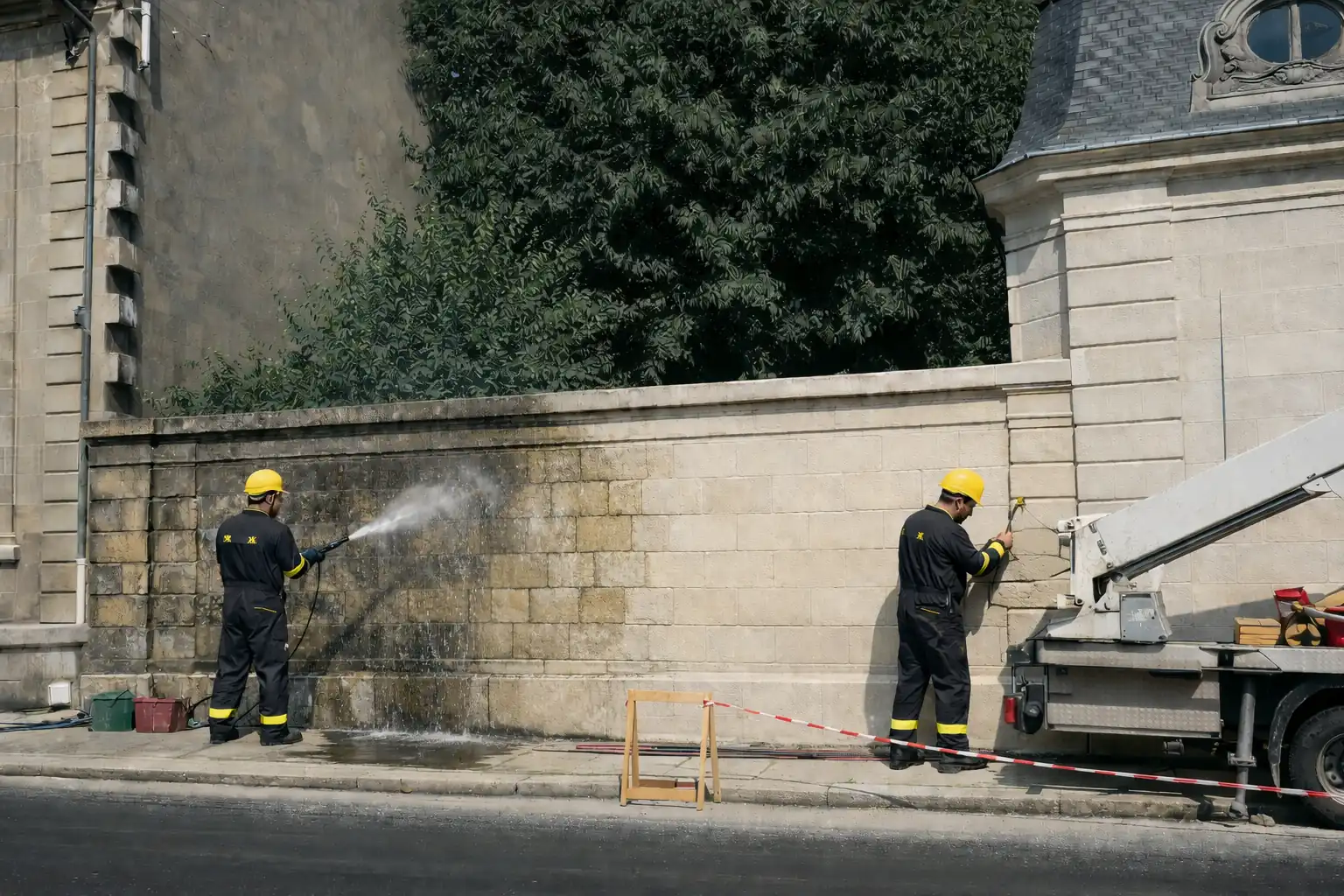 Nettoyage de pierre de taille – intervention sur mur en pierre à Bordeaux